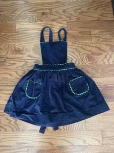 Shrimp And Grits Kids Girls Navy Corduroy Jumper Dress Size 5 Green Details - Picture 1 of 5