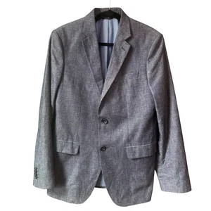 Blazer Traje Chaqueta Deportiva Banana Republic Para Hombre Azul Gris Algodón Lino Talla 40R - Imagen 1 de 10