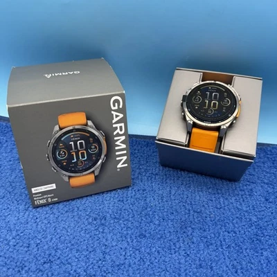 Garmin fenix 8 47 mm AMOLED Sapphire Titanium Smartwatch Spark Orange Graphite - Image 1 of 4