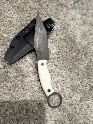 Half Face Blades Full Elk Bone Ringed Tac Tanto - Image 1 of 4