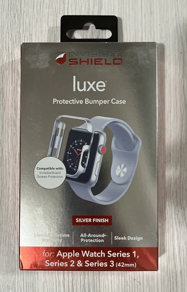 Zagg InvisibleShield Luxe Bumper Case For Apple Watch Series 3/2/1 (42mm) Silver - Image 1 of 1