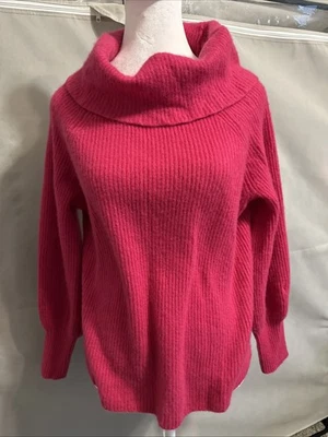 Suéter SOFT AROUND 100 % Cachemira Rosa Brillante Manga Acanalada Talla M Foto 1 de 4