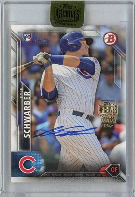 2017 Topps Archives 2016 Bowman Kyle Schwarber #122 /99 Auto RC Baseball Card - Image 1 of 2