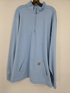 Carhartt Relaxed Fit Langarm 1/4 Zip Pullover Hellblau Herren XLT Tall XL - Bild 1 von 4