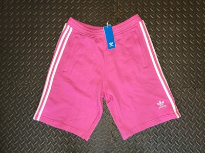 NEW MEN'S ADIDAS ORIGINALS 3 STRIPES TREFOIL SHORTS ~SIZE SMALL  #IY87267 FUSCIA - Image 1 of 2