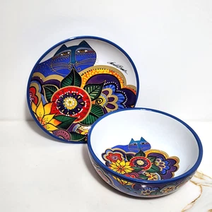 Set ciotola e piattino gatto vintage Laurel Burch Carlotta ceramica bigiotteria felina - Foto 1 di 10