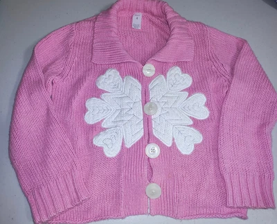 Suéter Carters Pink Snowflake para niñas talla 4 Foto 1 de 4