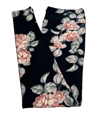Leggings LuLaRoe TC Alto Curvilíneo FLORAL Rosa Flor Romántico Hojas de Peonía ÚLTIMO Foto 1 de 4