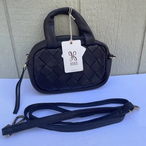 Hobo Maze geflochtene Leder Umhängetasche schwarz Größe B 8 Zoll x H 5 Zoll x T 3,5 Zoll NEU - Bild 1 von 13