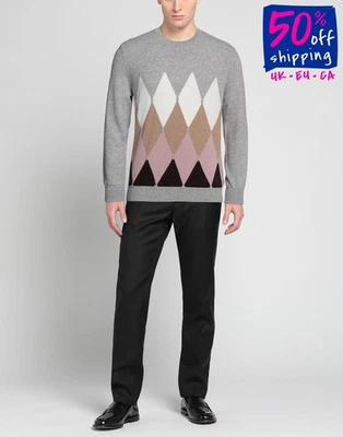 RRP€480 BALLANTYNE Cashmere Pullover Jumper IT50 US40 L Argyle Pattern Foto 1 de 4