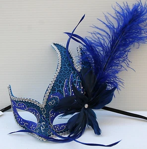 Venetian Masquerade Costume Ball Prom Party Wedding Blue Mask for Woman Girl Kid - Picture 1 of 1