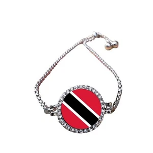 Trinidad And Tobago Silver Colour Bracelet With Diamantes And Gift Box - Picture 1 of 4