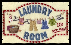 (Laundry 10 cents) Sign, clothes, ironing, rustic, wall decor, plaque, wooden - Picture 1 of 1