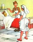 Vintage French Military Postcard Hospital Nurses Patient Man Yellow Skin 1950s