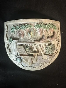 Spoontiques Wall Pocket Planter “Garden Flower Pot” Squirrels Butterfly Porch - Picture 1 of 7