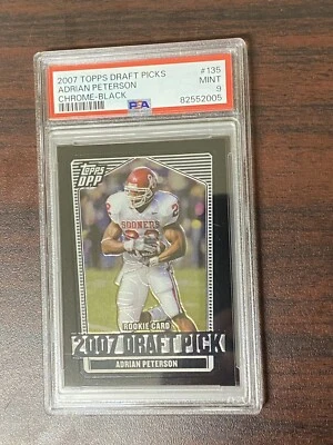 2007 Topps Draft Picks Adrian Peterson Black Psa 9 - Image 1 of 2