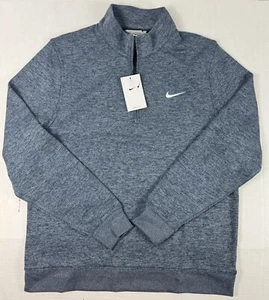 MAGLIONE GOLF UOMO GRANDE NIKE DRI-FIT 1/2 ZIP MANICA LUNGA BLU DR9683-451 Nuovo - Foto 1 di 3