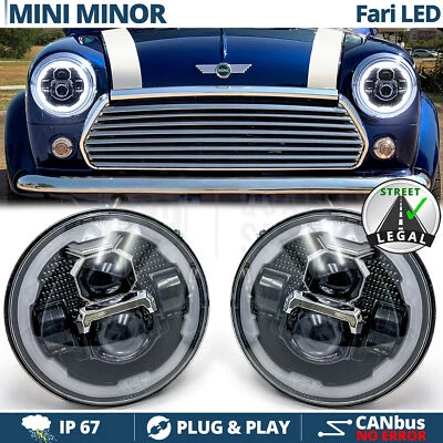 FARI Full LED Per MINI-MINOR Classic Luce Bianca 6500K Angel Eyes OMOLOGATI 60W - Immagine 1 di 4