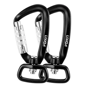Lixada 2pcs Swivel Carabiner Clip Rotatable Spinner Carabiner Small P3R2 - Picture 1 of 11