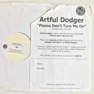 Artful Dodger – Please Don't Turn Me On 12 Vinyl UKG PROMO White Label 2000 *DL - Picture 1 of 3
