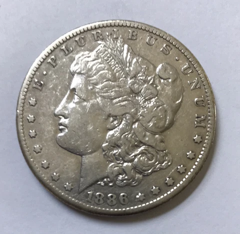 1886 S MORGAN SILVER DOLLAR VF/XF Cover