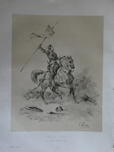 Gravure XIXe Adam : Jeanne d'arc au siege d'Orleans 1429 - Picture 1 of 1