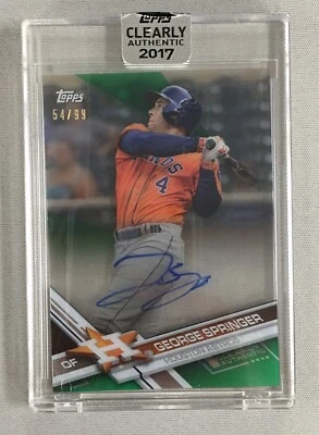 George Springer 2017 Topps Clearly Authentic Auto Green /99 TORONTO BLUE JAYS - Image 1 of 2