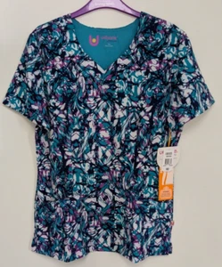 Urbane Modern Fit Scrub Top, Sz.Medium, Color ~ Multi, Tailored to Fit!! Pretty! - Picture 1 of 9