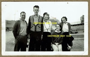 1940'S "The Gang" Hanging Out Vintage Photograph Lettermen's Sweater - Picture 1 of 1