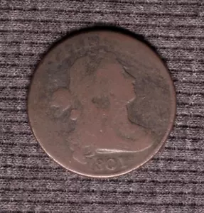 1801 Drapierte Büste großer Cent 1c - Bild 1 von 2