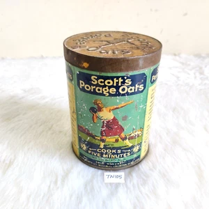 1930s Vintage A&R Scott Porage Oats Advertising Litho Tin Round Scotland TN105 - Picture 1 of 8