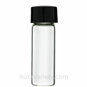 MADE IN USA 2 DRAM 8 ml CLEAR VIAL & FLAT CAP - OIL PERFUME 12 24 72 144 288 - Picture 1 of 4