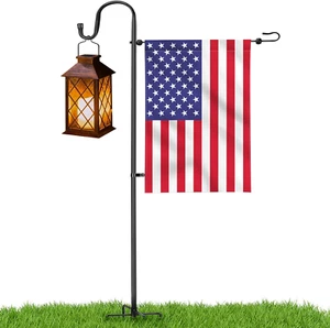 Garden Flag Stand - Upgraded Garden Flag Pole with Shepherd Hooks for 12 X 18" F - Picture 1 of 12