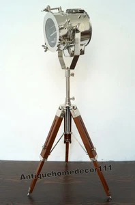 Hollywood Modern Studio Searchlight Nautical Tripod Floor Lamp Home Office Decor - Picture 1 of 10