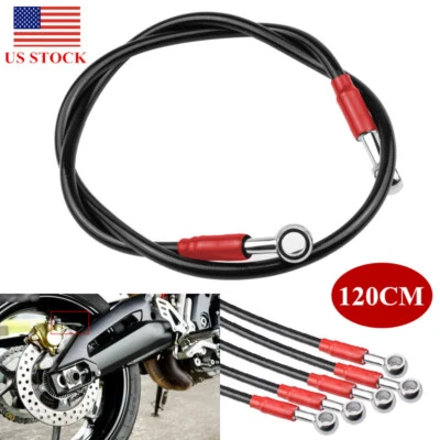 120CM 1PCS Motorcycle Electric Bike Brake Pipe Brake Oil Hose Line Fittings US - Image 1 of 4