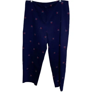 Marisa Cristina Women's Pants Cropped Lobsterfest Blue Size 14 NWT $88 - Picture 1 of 10
