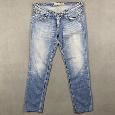 Jeans Big Star Feminino 30L Azul Casey K Slim Cintura Baixa Ajuste Cowgirl Ocidental - Imagem 1 de 4