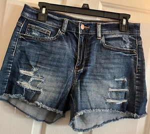 Mossimo Jean Shorts Womens Size 4 27 Denim Boyfriend Stretch Cut Off Mid Rise - Picture 1 of 2