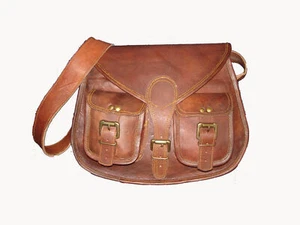 13" Damen Leder Schultertasche Beuteltasche Handtasche Kuriertasche Umhängetasche - Bild 1 von 8