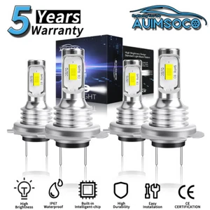 Combo 4x H7+H7 High Low Car Light Lamps Bulbs 6500K Cool White High Power Lamps - Picture 1 of 16