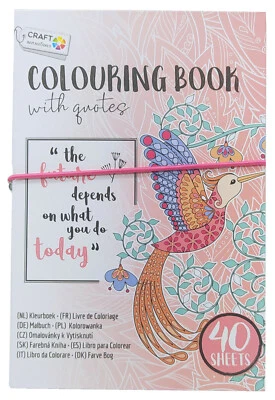 CRAFT SENSATIONS Mandala Malbuch 40 Seiten A5 mit philosophischen Sprüchen in Englischer Sprache