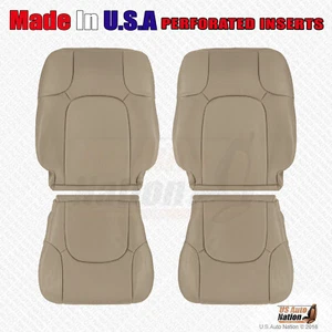 2005 to 2015 FITS Nissan Frontier Driver Passenger Perforated Leather Cover Tan - Picture 1 of 18