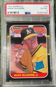 1986 DONRUSS RATED ROOKIE MARK McGWIRE OAKLAND A'S PSA 6 EX-MT #46 - Picture 1 of 2