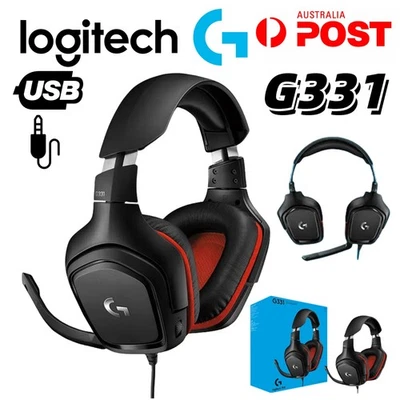 LOGITECH Wired Headset G331 Gaming Stereo Headphones Microphone 3.5mm PS4 Xbox - Image 1 of 4