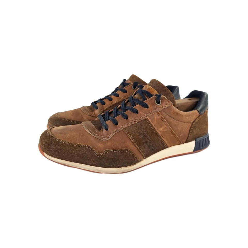 BullBoxer Taryk Low Top Leather Suede Sneakers US 9 Mens Brown Lace Up Shoes  - Image 1 of 4