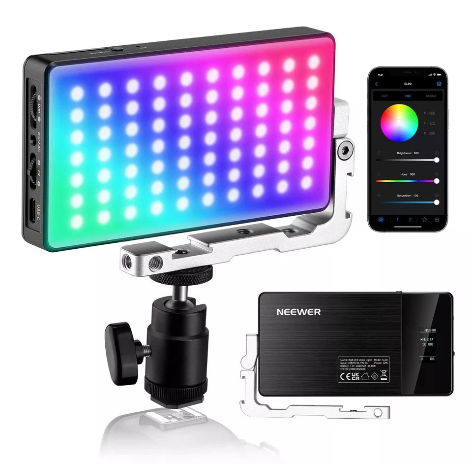 Luz de video RGB MÁS NUEVA SL90 12W en panel de luz de cámara para YouTube/TikTok/Vlog Foto 1 de 4