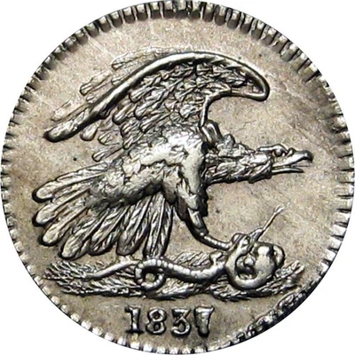 1837 New York City Hard Times Token Wetwanger's Composition HT-268 3-E Foto 1 de 2