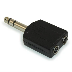 Adaptador divisor estéreo TRS macho enchufe de 1/4 de pulgada a doble estéreo TRS hembra - Imagen 1 de 2