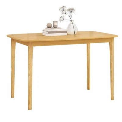 Mesa de comedor de madera de 48" rectangular cocina de granja con patas de madera de goma maciza Foto 1 de 4