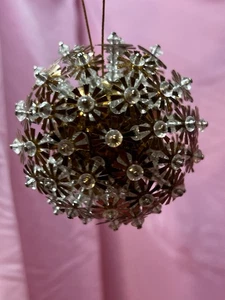 Adorno de Navidad Vintage Push Pin Cuentas Lentejuelas Sputnik Glamour Atómico Mcm - Imagen 1 de 4